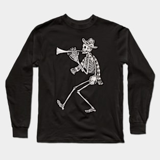 Sugar skull playing trumpet celebration day of the dead. Long Sleeve T-Shirt